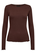 Natalia Ls Round Neck Blouse | Dark Brown