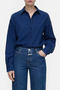 Cotton Shirt Blouse | Dark Blue