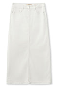 Mella White Denim Skirt | White