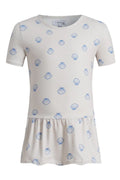 Alma Frill T Shirt (Kids) | Ivory Cobolt Shell