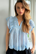 Jayla S Voile Top 159881 | Light Blue