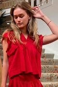 Jayla S Voile Top 159881 | Red