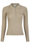 Panama Knit Blouse | Beige Melange
