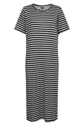 Alma Tshirt Dress | Black Creme Stripe