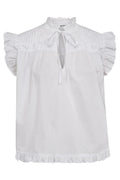 Primacc Frill Tie Top | White