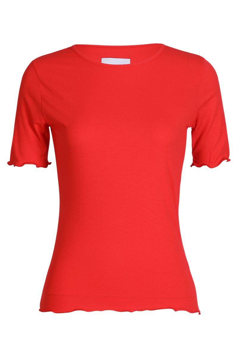 Natalia Ss Blouse | Tomato Red | Bluse fra Liberté