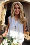 Merle Tie Top | White