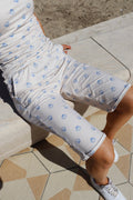 Alma Long Shorts | Ivory Cobolt Shell