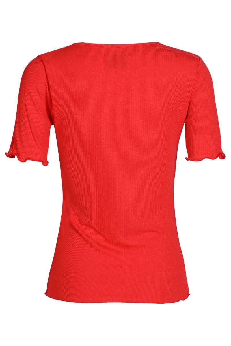Natalia Ss Blouse | Tomato Red | Bluse fra Liberté