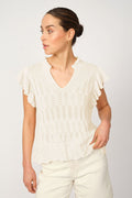 Ryett Knit Blouse |  Ecru