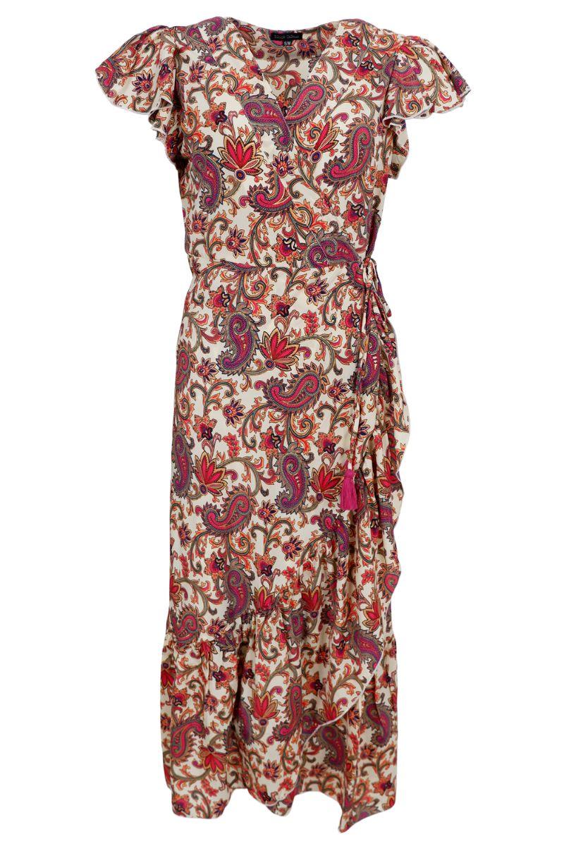 Luna Flared Wrap Dress | Vivid Rouge | Kjole fra Black Colour