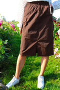 Fia Long Cargo Skirt | Dark Brown