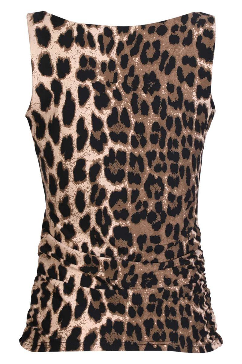 Alma Turn Top | Big Lux Leo Fossil | Bluse fra Liberté