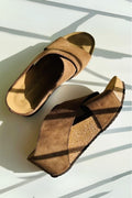 Frances 23 Suede Sandal Wedge | Dark Beige