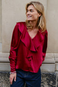 Sandie Sateen Blouse | Wine