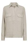 Enna Linen Pocket Blouse  |  Cement