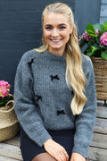 Fro Bow Pullover | Dark Grey