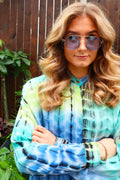 Freja Ls Shirt | Blue Limegreen Tie Dye