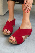 Frances Sandal Wedge | Red