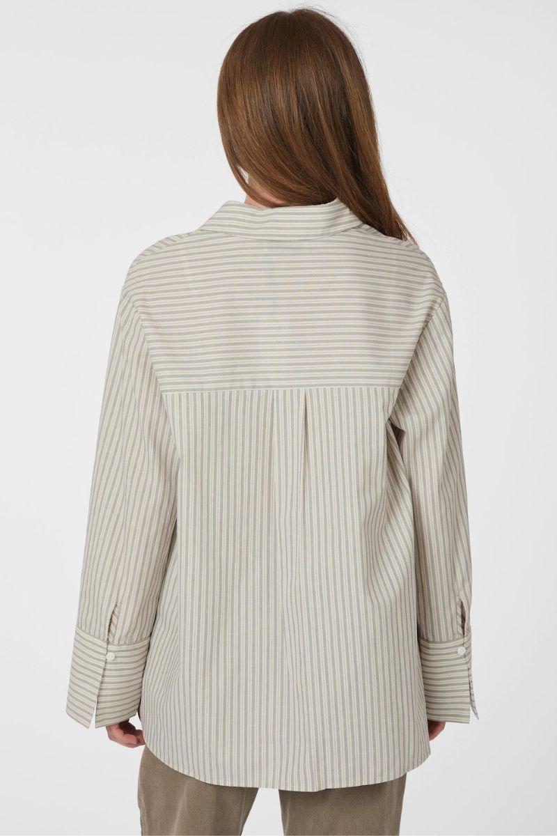 Dita Double Stripe Shirt | Creme | Bluse fra Neo Noir