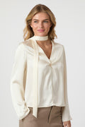 Susanna Heavy Sateen Blouse | Pearl