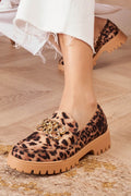 Leo Buckle Loafers | Leopard