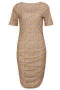 Alma Ss Turn Dress | Beige Lemon