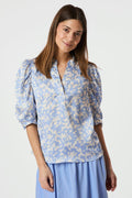Roella Graphic Fade Blouse | Light Blue