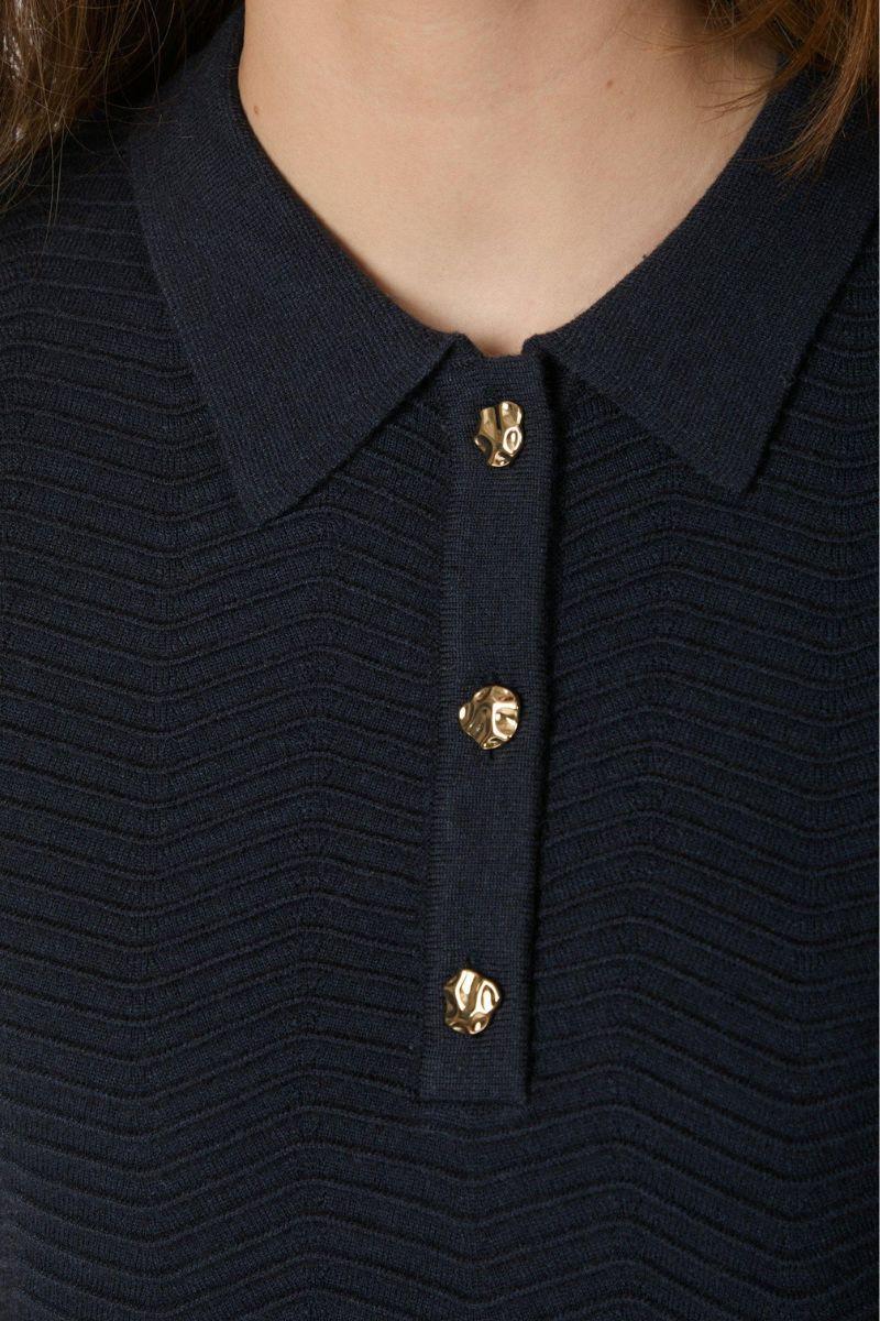 Soko Wave Knit Tee | Midnight Blue | Strik fra Neo Noir