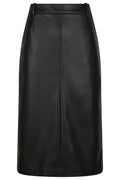 Nettie Faux Leather Skirt | Black