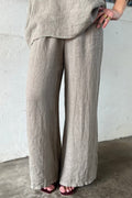 Pure Linen Pants | Taupe