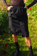 Fia Long Cargo Skirt | Black