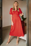Illana Poplin Dress | Red