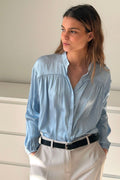 Binnet Satin Blouse | Light Blue