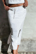 Noa Linen Skirt | White