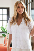 Odet Embroidery Blouse | White
