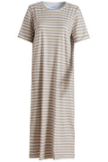 Alma Tshirt Dress | Sand Ivory Stripe