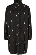 Rinai Shirt Dress Flowers | Black Mix