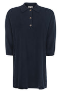 Liva 2/4 Polo Knit |  Dark Sapphire