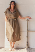 Catherine Solid Dress | Kaki