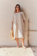 Pure Linen Dress | Beige