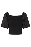 Mercia Off-Shoulder Mix Blouse | Black