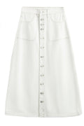 Adele Button Skirt | White