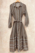 Long Belt Dress | Beige