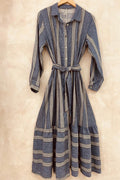 Long Belt Dress | Blue