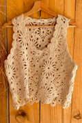Crochet Top J259  | Beige