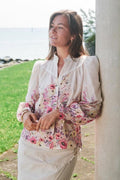 Calloma Flower Print Blouse | Ivory
