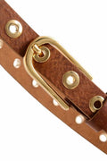 Narrow Belt Studs | Brown