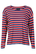 Natalia Ls Boxy Blouse | Navy Red White Stripe