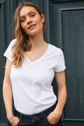 Arden Organic V-Ss Tee  | White